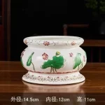Chinese Creative Relief Ceramic Lotus Buddha Supplies Offering Water Cups, Incense Burners, Vases, Fruit Plates and Ornaments - Image 21