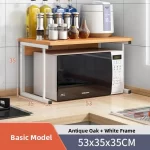 Kitchen Storage Rack Countertop Spice Oven Microwave Shelf Desktop Organizer Accessories European Style 3 Layers No Drilling - Image 26