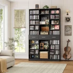 75" Tall Book Shelf and Bookcase, 47" Wide Bookshelf with Drawers, Modern 9 Tier Bookcase with Storage, Large Wood, Customized - Image 8