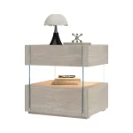 Quiet antique French bedside table, Nordic style suspended bedside cabinet, bedroom glass bedside storage  organization cabinet