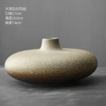 Black Terracotta Vase Coarse pottery vase ceramic Imitation Stone Abstract Flower Arranger vases retro glazed flower ware - Image 5
