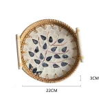 Rattan Tray Plates Afternoon Tea Tray for Serving Food Trays to Serve Food Plate Snack Dish Dessert Fruit Dry Sweets Cake Home - Image 24