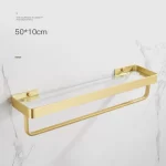 30-50CM Brushed Gold Glass Shelf  Aluminum Bathroom Storage Holder Bath Shower Shelf  Bathroom Shelf Mirror Wall Tray Towel Bar - Image 11