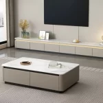 Light luxury solid wood paint TV cabinet 120cm 130cm 140cm coffee table 200cm 260cm 300cm 360cm tv stand living room furniture - Image 4