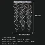 Luxury Pendant Crystal Ceiling Chandeliers Home LED Lighting Fixture Long Hanging Lamp for Living Room Lustre Dining  Table - Image 8