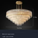Nordic Luxury Glass Bar Big Ceiling Chandeliers Home Decoration Large Hanging Lamps for Living Room Hotel Lustre Gold - Image 10