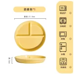 Round Three Grid Plate Ceramic 211 Fat Reducing Grid Plate Breakfast Separate Plates Adults Children Weight Loss Fruit Platters - Image 10