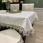 Tablecloth Rectangle Luxury Embroidery Lace Round Table Cover Flower Elegant Table JuppeTable Dining Cloth Table Flag Towels - Image 2