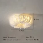 Modern Feather Led Ceiling Lamps Nordic Romantic Warm Bedroom Ceiling Lights Home Lighting Living Room Decor Lamp Luster Fixture - Image 9