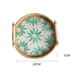 Rattan Tray Plates Afternoon Tea Tray for Serving Food Trays to Serve Food Plate Snack Dish Dessert Fruit Dry Sweets Cake Home - Image 18
