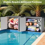 Outdoor Storage Cabinet 26 Cu Ft with Lockable Doors, Horizontal Storage Shed Waterproof Patio Tools,Gardening Tools. - Image 6