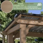 8' X 5' Outdoor Hardtop Gazebo, BBQ Gazebo with Workbench Frame for Lawn, Garden, Patio - Image 5