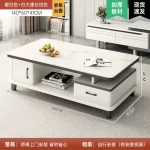 Modern LED TV Stand for Televisions Up Coffee Table Glass Shelves and Drawer Gaming Entertainment Center with Multiple Cabinet - Image 13