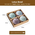 Wooden Tea Cooking Tray Utensils Nine Grids Hot Pot Restaurant Sauce Dish Fruit Platter Four  Grids Ceramic Dishware - Image 8