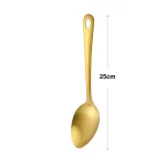 1Pcs Gold Stainless Steel Long Soup Spoon Cooking Utensils Kitchenware Skimmer Colander Frying Spatula Kitchen Accessories - Image 14