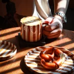 European Striped Ceramic Coffee Cup Saucer Modern Breakfast Dessert Plate Tea Cup Decorative Art Striped Coffee Cup 200 Ml Decor - Image 4