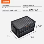 SucceBuy 45L/65L Collapsible Storage Bins Folding Stackable Utility Garage Crates W/ Lids Handles for Clothes Snack Toys Grocery - Image 8