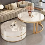 Modern Round Coffee Tables Metal Nordic Glam Minimalist Coffee Tables Simple Decor Mesa Auxiliar Salon Living Room Furniture - Image 2