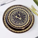 Vintage Ceramic Dinner Plate 8 Inch 10 Inch Creative Bone China Western Steak Dessert Salah Plate Kitchen Party Gift Box Set