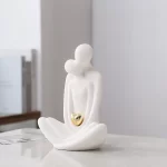 Yoga couple ceramic ornament Couple Figurines Ceramic Statue Hugging Lovers Tabletop Ornament White porcelain Decoration Crafts - Image 2