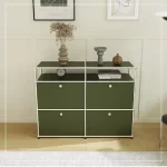 Sideboard Storage Cabinets Modular Combination Metal Frame for Living Room Office Drawers Customizable Large Storage Olive Green - Image 6