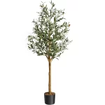 1Pc/2Pcs Artificial Olive Tree 4ft / 5ft / 6ft, Large Artificial Plants Fake Plastic Plants in Pot for Home Bedroom Decor - Image 9