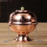 Hanging Incense Burner Red Copper Zen Engraved Stupa Aromatherapy Stove Meditation Smoke Furnace Orientale Altars Decorative