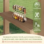 8' X 5' Outdoor Hardtop Gazebo, BBQ Gazebo with Workbench Frame for Lawn, Garden, Patio - Image 3
