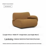 Vacuum-Compressed Modular Sofa, Wabi-Sabi Sherpa Fabric Sectional with High-Elastic Foam, Cream Mid-Century Style, Space Saving - Image 9
