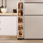 Swivel Wheel Mobile Kitchen Storage Rack, Waterproof & Dustproof Space-Saving Cabinet Shelf for Spices, Books, Toys & Snacks - Image 4