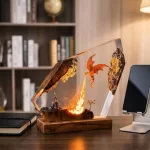 Resin Epoxy Fire Breathing Dragon Lamp Handmade Night Light For Home Table Decor Halloween Gift For Kids Teens And Fantasy Fans - Image 4