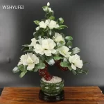 Creative Jade Simulation Peony Flower Ornaments Fake Flower Bonsai Living Room Decoration Table Decor Crafts Home Accessories - Image 2