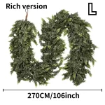 5/6/9ft Christmas Pine Garlands Real Touch Cedar Garland Xmas Indoor Fireplace Home Decor Artificial Plants Hanging Adorn Wreath - Image 10