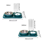 Automatic Pet Cat Feeder Waterer Detachable Dog Cat Stainless Steel Bowl Anti-Leak Water Fountain Slanted Raised Cat Food Bowls - Image 6