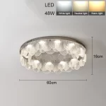 Modern Simplicity Luxury Stainless Steel Circle LED Home Ceiling Lights Art Painting Lamps for Living Room Decoration Chandelier - Image 8