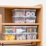 1.3 QT 20 Packs Small Storage Bins Plastic Storage Container Stackable Box with Lids for Organizing, Clear White - Image 6