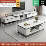 Modern LED TV Stand for Televisions Up Coffee Table Glass Shelves and Drawer Gaming Entertainment Center with Multiple Cabinet - Image 21