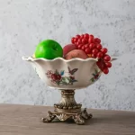 American retro high footed fruit platter European shaped candy platter restaurant ceramic fruit platter living room - Image 4
