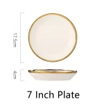 1pcs White Ceramic Plate Phnom Penh Tableware Salad Soup Bowl Food Dinner Dishes Wedding Decoration Dinnerware Household Kitchen - Image 18