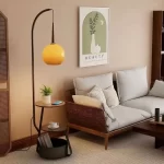French Mid Century Floor Lamp with Side Table Sofa End Table Ambient Lighting Room Decoration Light Floor Lamp LED - Image 3