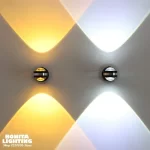 Modern Wall Sconce Double Sided Lens Sunset Bedside Painting Aisle Home Atmosphere Wall Scone 360° Rotating Wall Lamp - Image 4