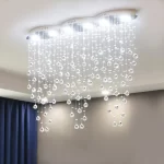 Luxury Pendant Crystal Ceiling Chandeliers Home LED Lighting Fixture Long Hanging Lamp for Living Room Lustre Dining  Table