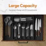 Spatula Trays Utensil Organizer for Kitchen Drawers Expandable Cooking Tray Adjustable Cutlery Tools and Gadgets Storage Divider - Image 2