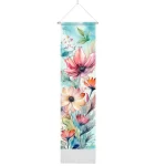 Boho Floral Tapestry Wall Hanging ,Botanical Tapestries, Gardens Wall Art Tapestry for Home Decor 12.8 x 51.2 Inches - Image 8
