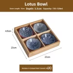 Wooden Tea Cooking Tray Utensils Nine Grids Hot Pot Restaurant Sauce Dish Fruit Platter Four  Grids Ceramic Dishware - Image 11
