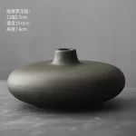 Black Terracotta Vase Coarse pottery vase ceramic Imitation Stone Abstract Flower Arranger vases retro glazed flower ware - Image 13