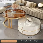 Modern Round Coffee Tables Metal Nordic Glam Minimalist Coffee Tables Simple Decor Mesa Auxiliar Salon Living Room Furniture - Image 24