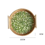 Rattan Tray Plates Afternoon Tea Tray for Serving Food Trays to Serve Food Plate Snack Dish Dessert Fruit Dry Sweets Cake Home - Image 12