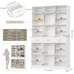 75" Tall Book Shelf and Bookcase, 47" Wide Bookshelf with Drawers, Modern 9 Tier Bookcase with Storage, Large Wood, Customized - Image 2