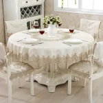 European Style Round Tablecloth, Elegant Lace Tablecloth, Dining Table Cloth, Kitchen Table Cover, Decorative Towel